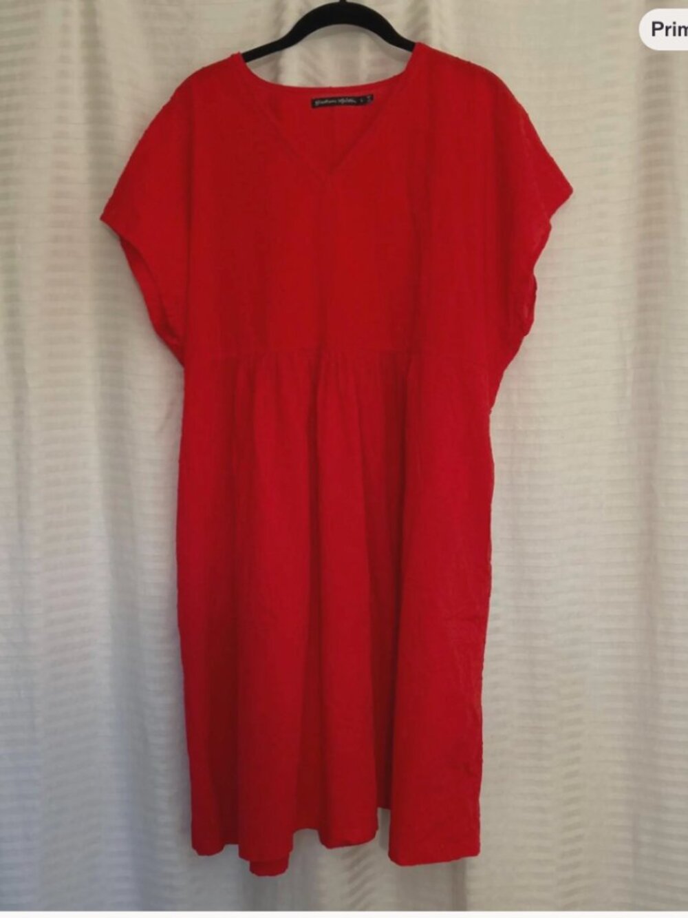 Gudrun sjoden Bright Red V-Neck Swiss Dot Dress